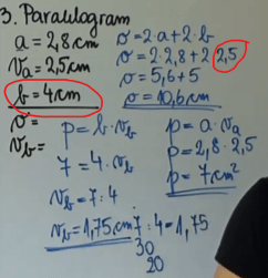 Vaje-paralelogram, napaka