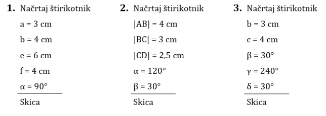 Načrtaj splosni stirikotnik-baje