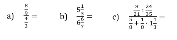 Dvojni ulomki - naloge